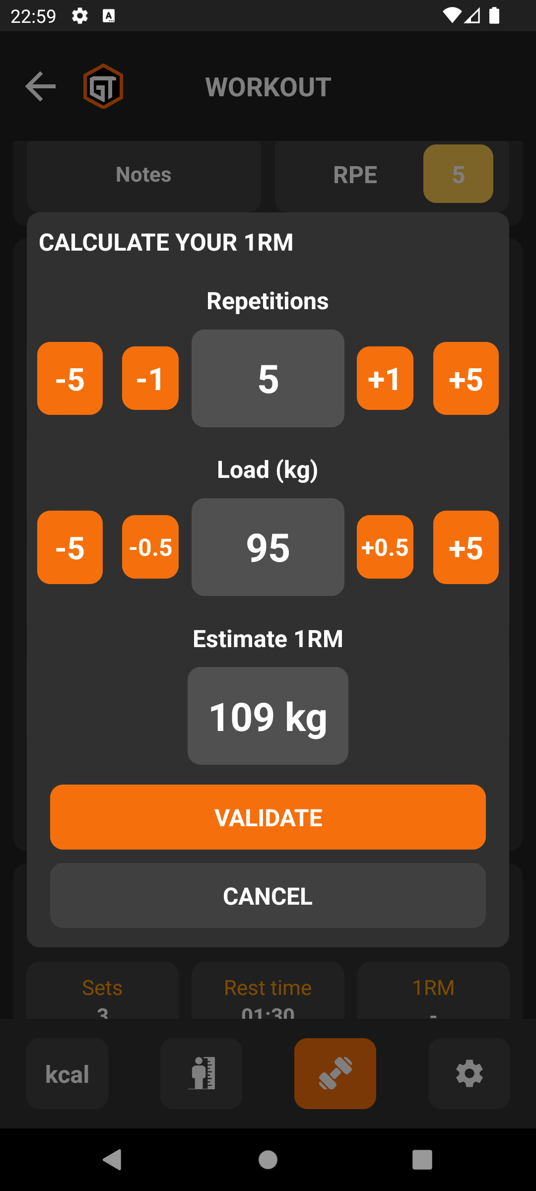 1RM Calculation