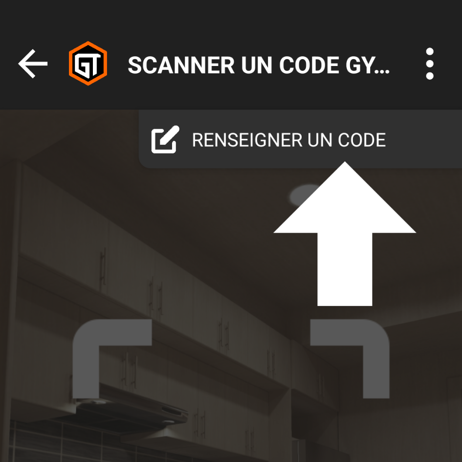 Ouvrez le sous menu et cliquez sur 'Renseigner un code'